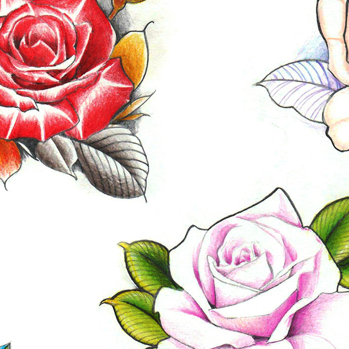 traditional tattoo roses