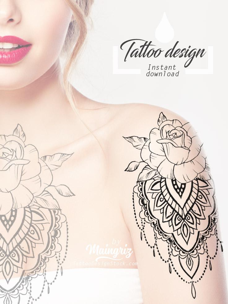 4 amazing half sleeve Mandala tattoo design digital download