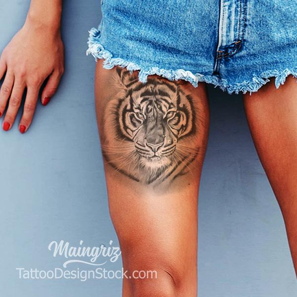 realistic tiger tattoo