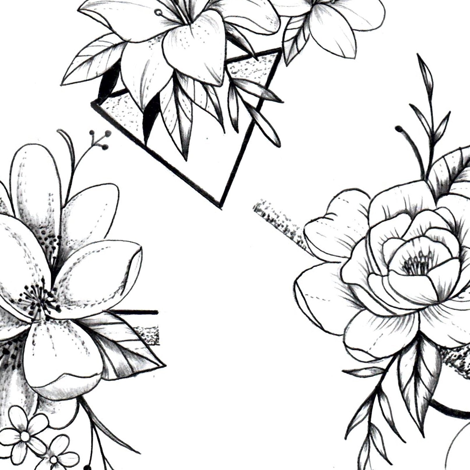 Fine Line Lotus Flower Temporary Tattoo (Set of 3) – Small Tattoos