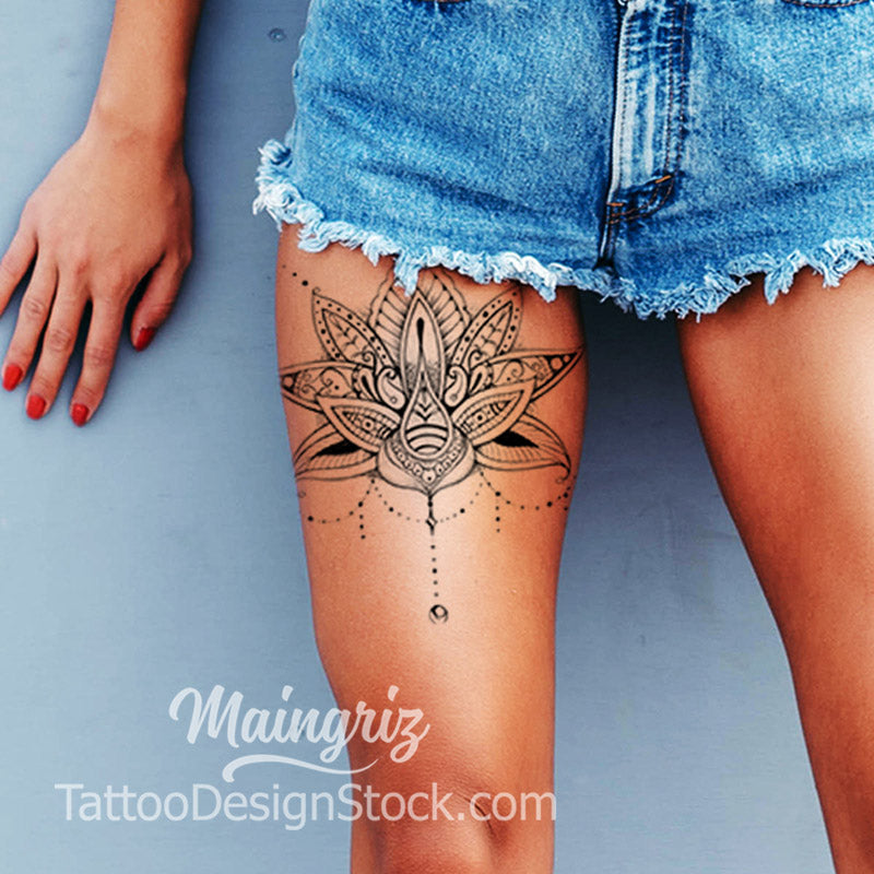 Femininer Rosen-Mandalatätowierungs-Ideenentwurf, mit Spitze und  Mendi-Mustern. Oberschenkel oder … - DIY Inspirationen | Mandala tattoo, Mandala  tattoo design, Lace tattoo
