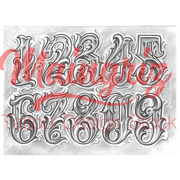 The numbers are in the Gothic style. Vector. Symbols isolated on white  background. Calligraphy and lettering. Medieval figures. Individual  symbols. Elegant font for tattoo. A set of inscriptions. 4843930 Vector Art  at