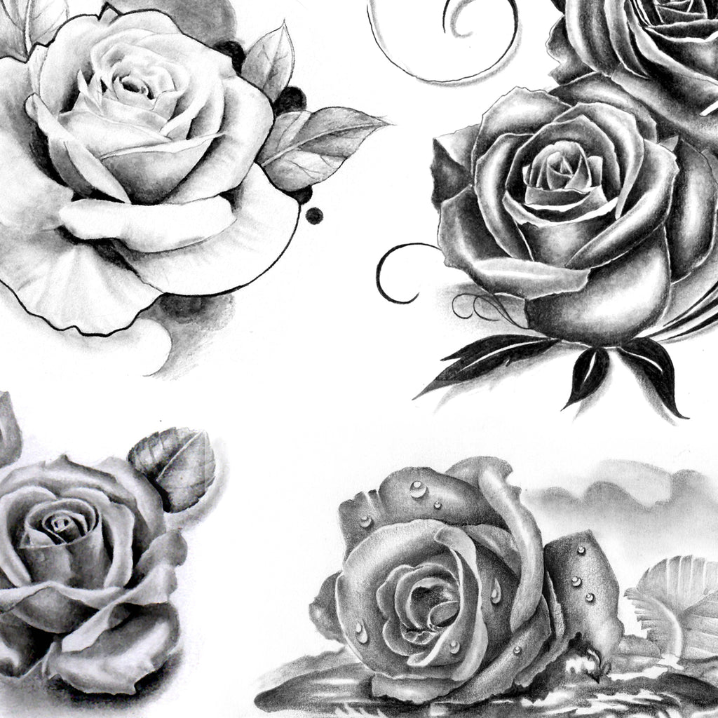 geometric rose black tattoo, arm, minimalist | Stable Diffusion