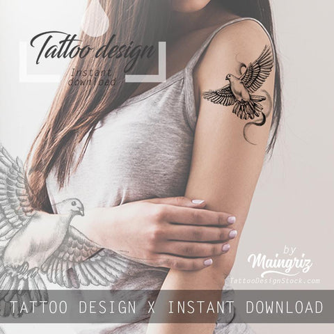 Buy Cross Dove Temporary Tattoo Online in India - Etsy