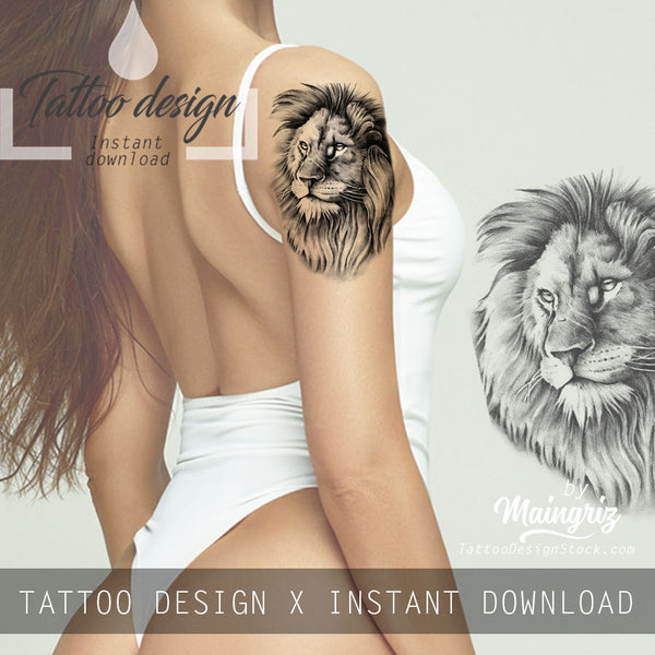 Female Back Tattoo Lion Young Woman Stock Photo 1075222100 | Shutterstock