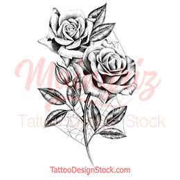 Rose Tattoo, mystic symbol. Flower with string of beads. Stock Vector by  ©kalita.katsiaryna@gmail.com 242579354