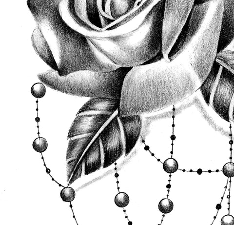 diamond rose chest tattoo