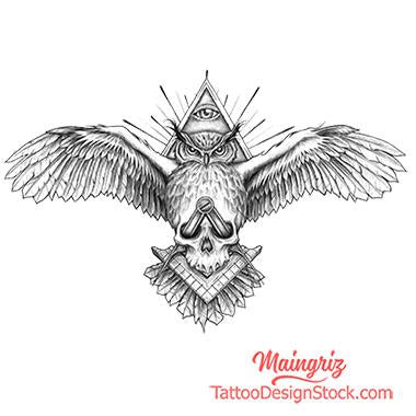 owl chest tattoo designs drawings