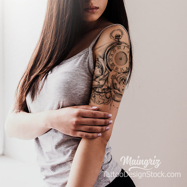 Realistic detailed sleeve tattoo design on Craiyon