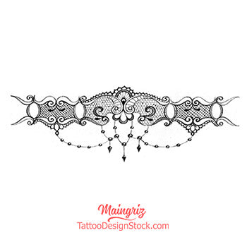 sexy lace garter an pearl dowload tattoo design  TattooDesignStock