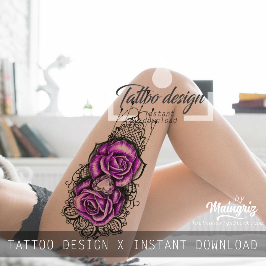 New Purple Rose Jewelry Water Transfer Tattoo Stickers Women Body Chest Art  Temporary Tattoo Girl Waist Bracelet Tatoos Flower From Ruhui, $35.13 |  DHgate.Com