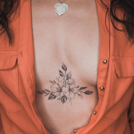 Amazoncom  Lotus Flower Underboob Temporary Tattoo Lotus Sternum Tattoo  Lotus Underboob Tattoo Geometric Sternum Tattoo Flower Underboob  Beauty   Personal Care